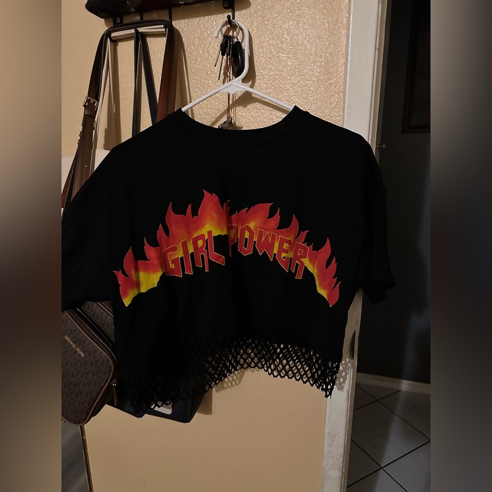 Matching set Girl Power with flames design